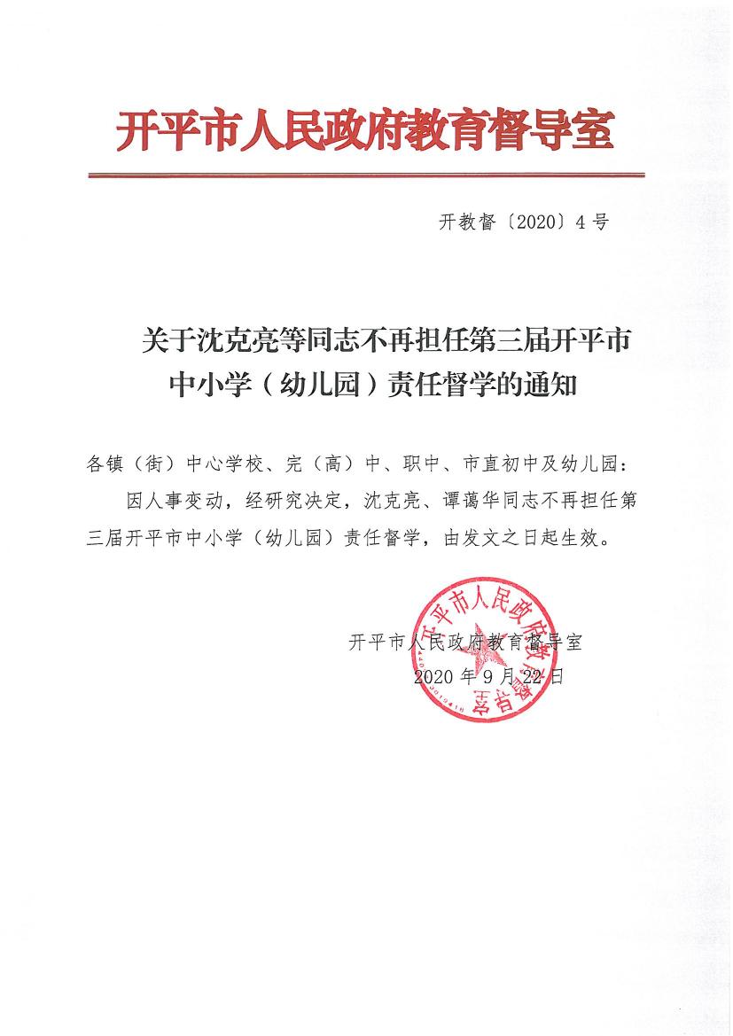 開教督〔2020〕4號關(guān)于沈克亮等同志不再擔(dān)任第三屆開平市中小學(xué)（幼兒園）責(zé)任督學(xué)的通知0000.jpg
